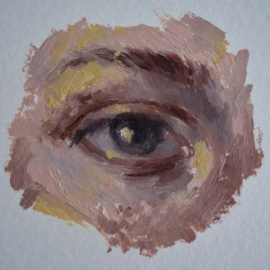 Painting an eye in Golden Open acrylics - Creative classes by Sabra Awlad  Issa